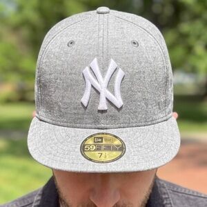 NY Yankees Phil Rizzuto HOF New Era 59FIFTY Fitted Hat 7 3/8 Gray Collector Cap